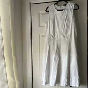 Sleeveless white denim dress XL